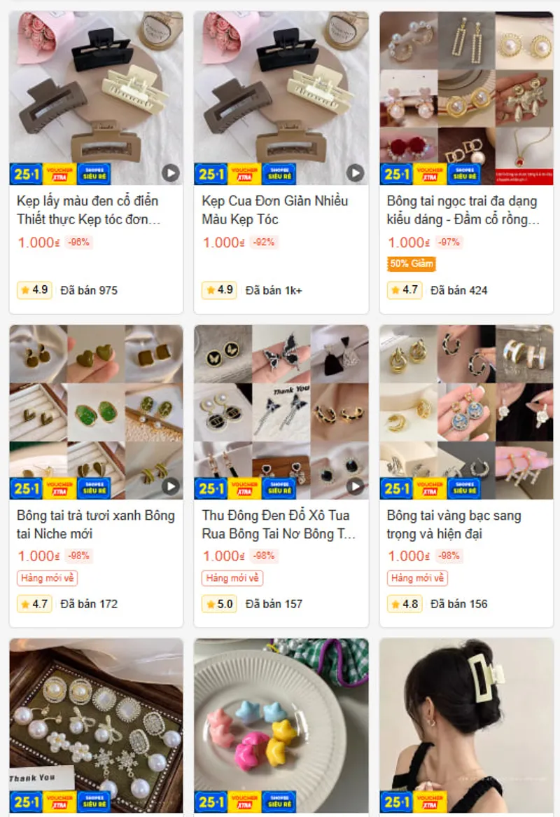 Shop có deal đồng giá 1K