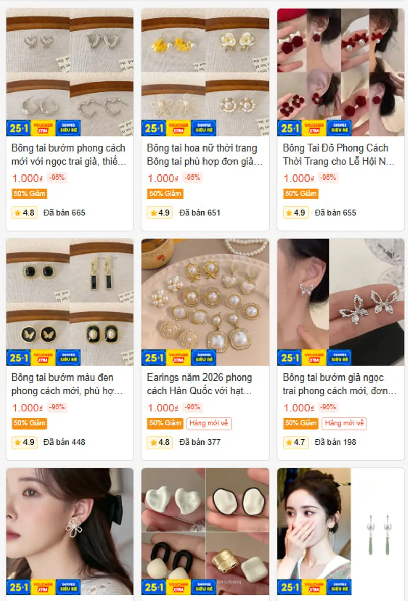 Shop có deal đồng giá 1K - 2