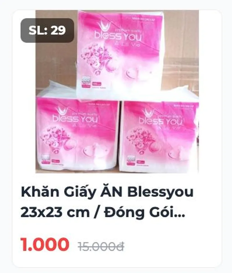 0H - Khăn giấy chỉ 1K