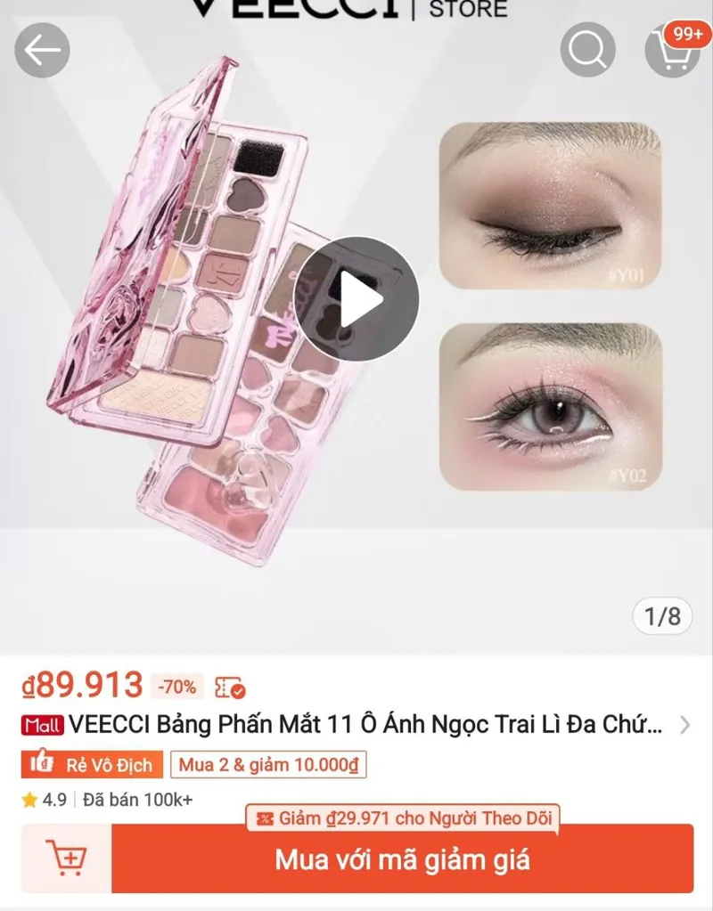Bảng phấn mắt Veecci chỉ 58K - 3