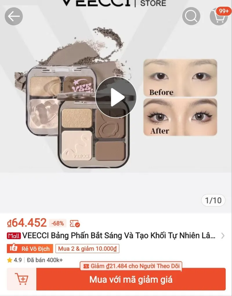 Bảng phấn mắt Veecci chỉ 58K - 4