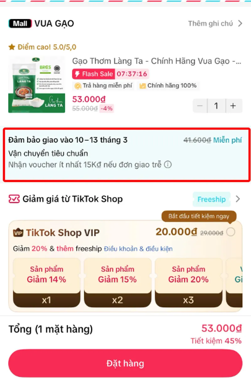 Đơn Tiktok Freeship 0Đ - 2