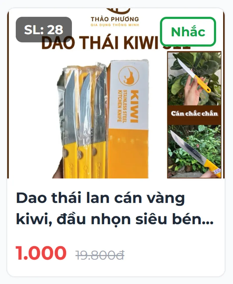 Dao gọt hoa quả chỉ 1K