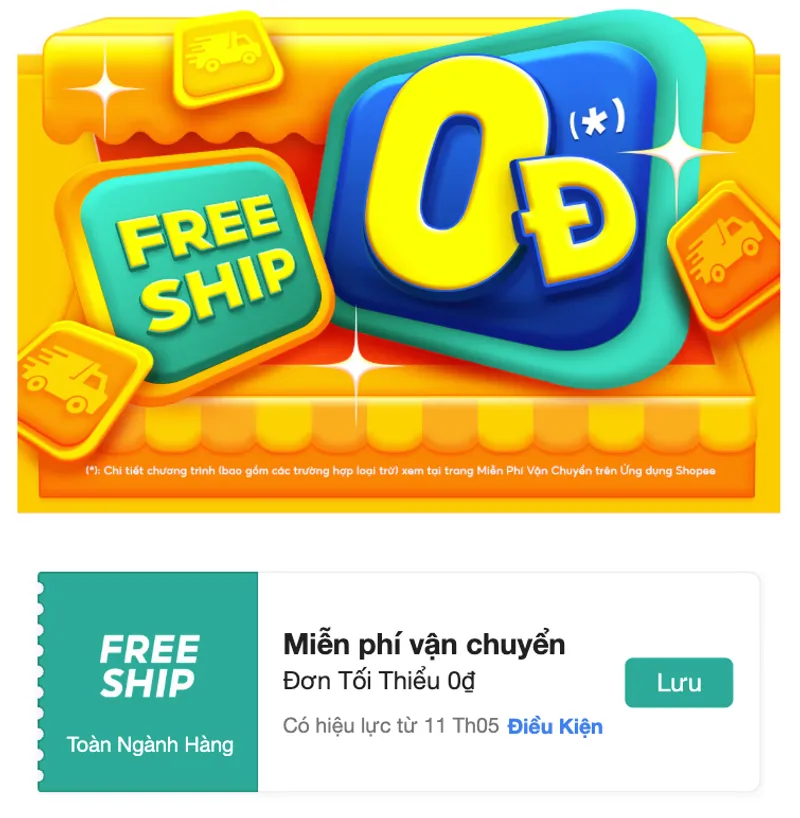 Mã FreeShip Shopee 300K/0Đ